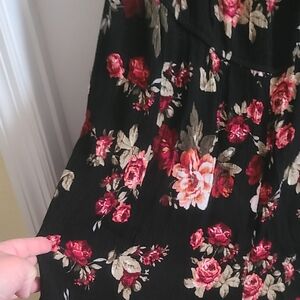 Ambiance Black and Red Floral Top